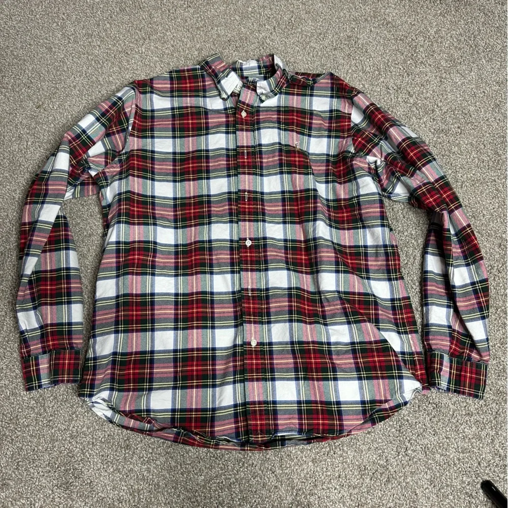 Ralph Lauren Red and Green Plaid Casual Button Down Shirt - Picture 1 of 2